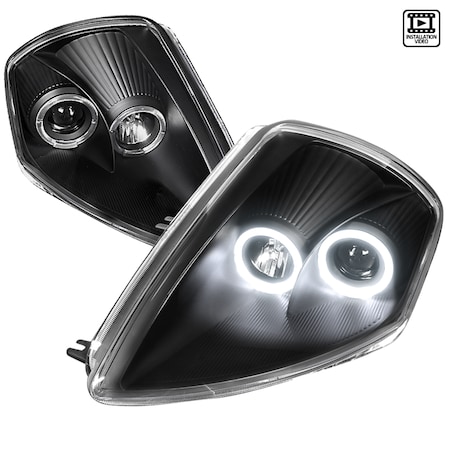 Spec-D Tuning 00-05 Mitsubishi Eclipse Halo Projector Headlight Black Housing LHP-ELP00JM-ABM